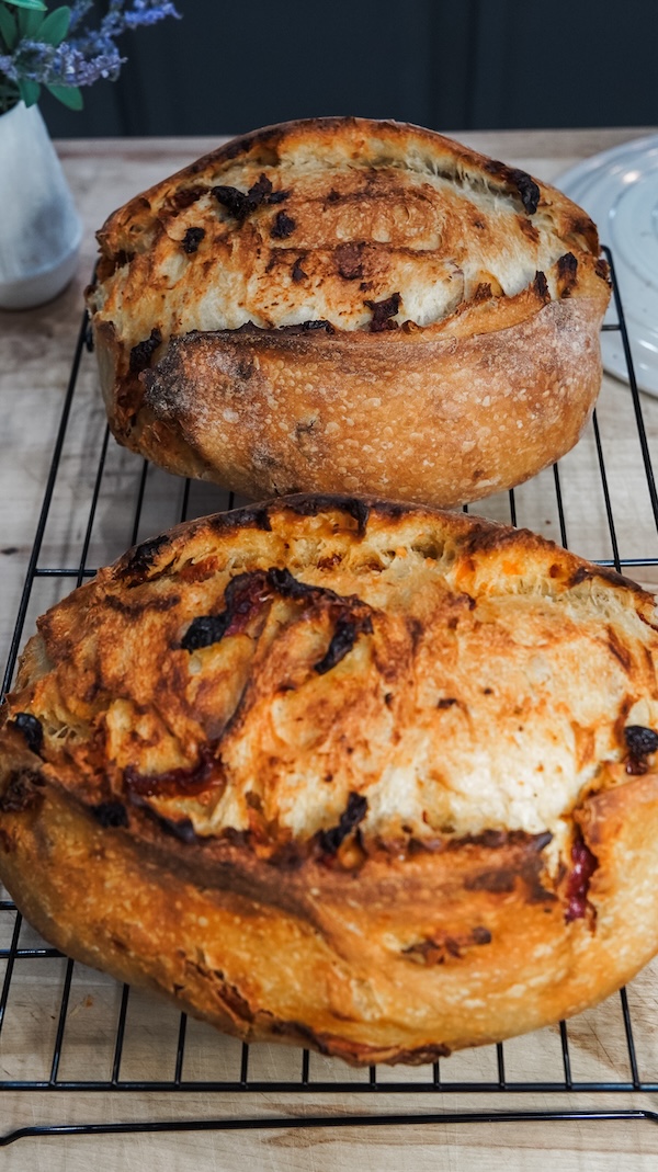 finished loaves out of the oven