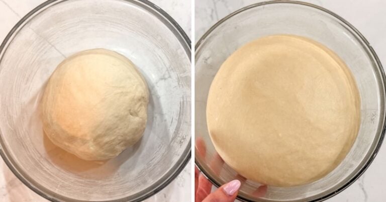 bagel dough before and after bulk fermentation