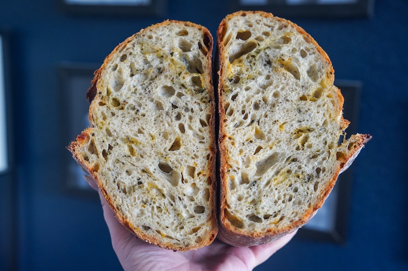 Italian Herbs and Cheese Artisan Sourdough Bread-image