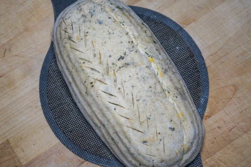 italian herbs and cheese-scored