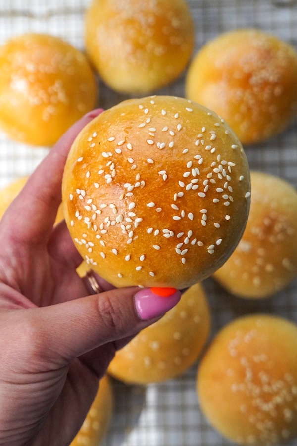 easy overnight sourdough hamburger bun recipe
