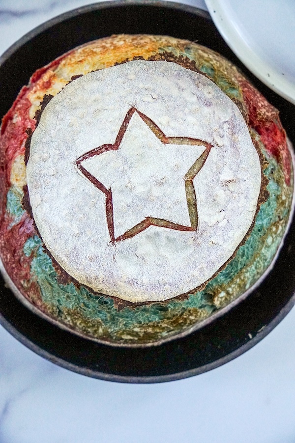 Easy Fourth of July Sourdough Loaf
