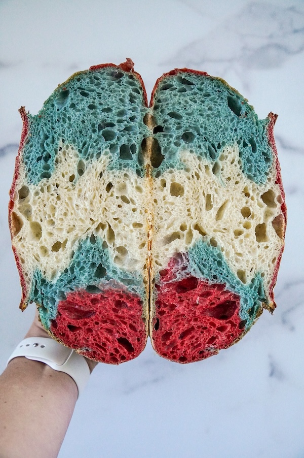 Easy Patriotic Sourdough Loaf