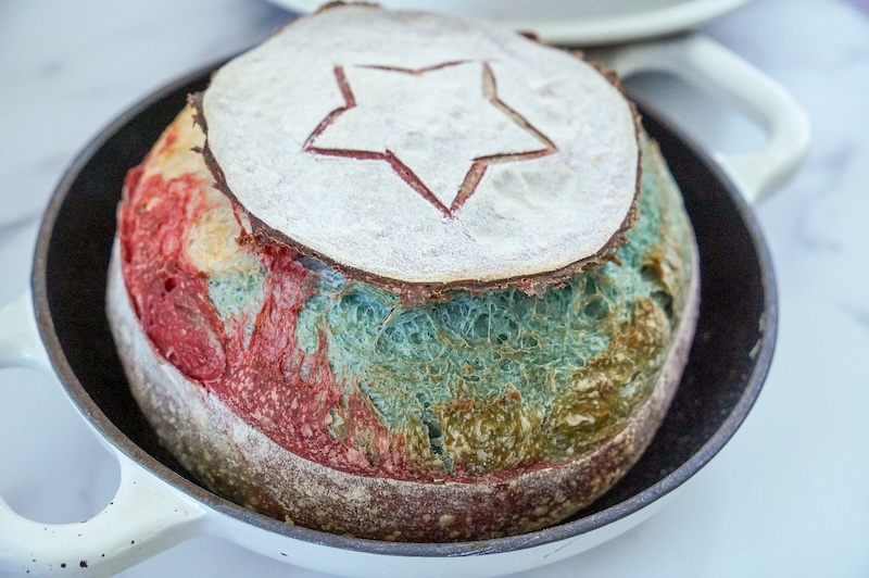 Easy Patriotic Sourdough Loaf
