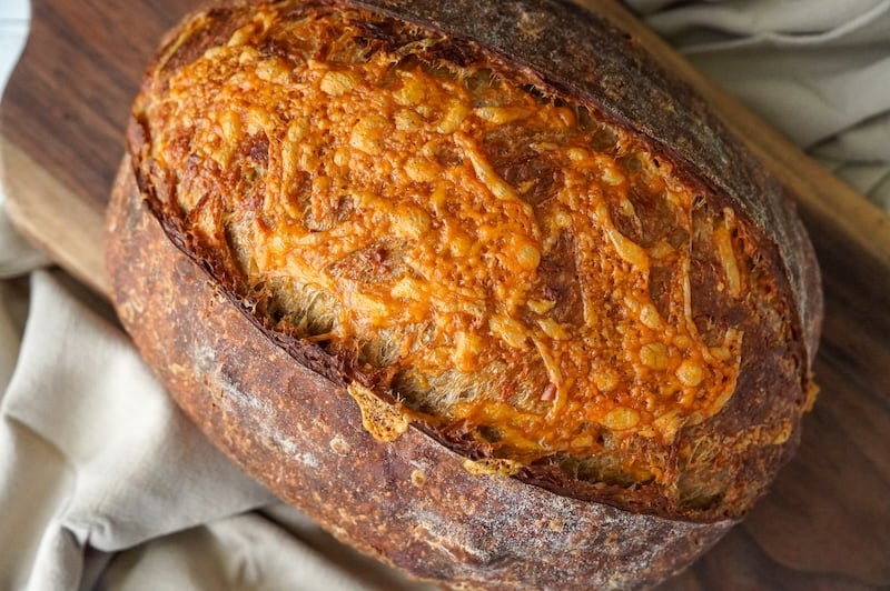 Easy Guinness Cheddar Sourdough Loaf
