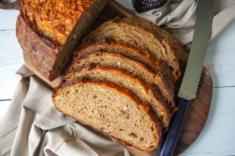 homemade guinness cheddar sourdough bread