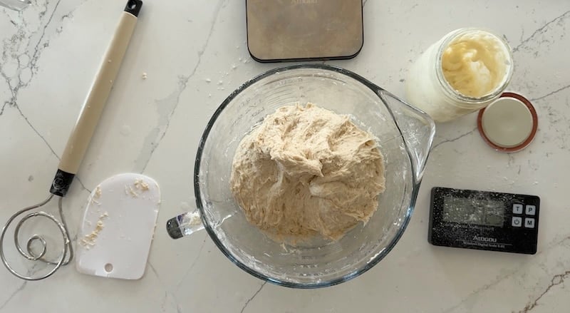 dough is finished with initial mixing