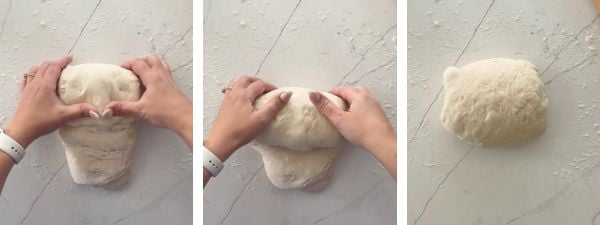 shaping sourdough bread - roll it towards you