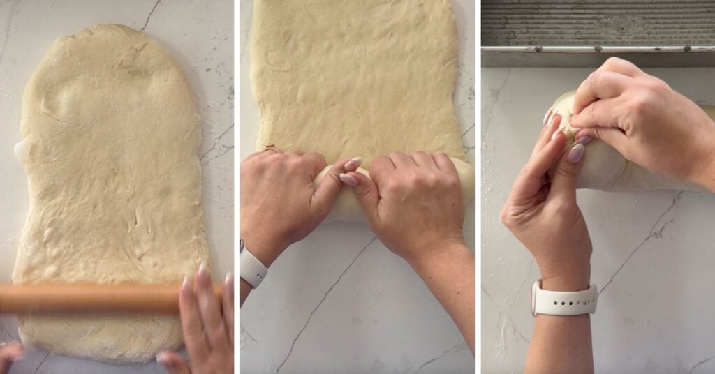 shaping the hand mixed sourdough wonderbread