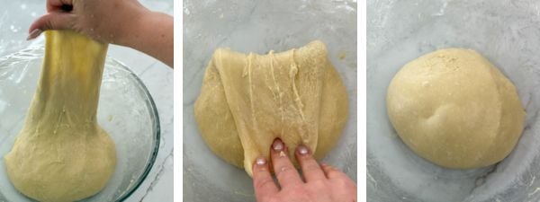 strengthening the hawaiian roll dough by hand