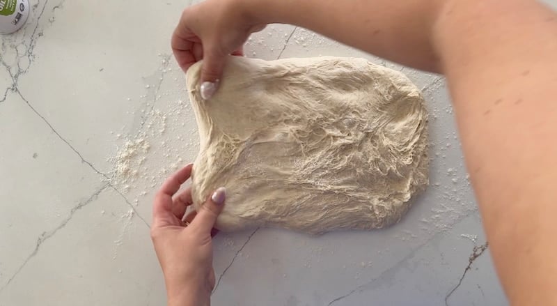 stretch dough to a rectangle