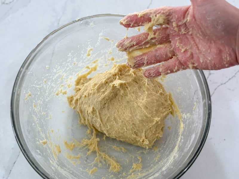 texture of dough after hand mix