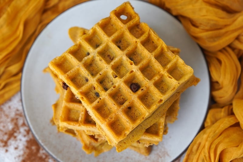 Easy Pumpkin Discard Waffles