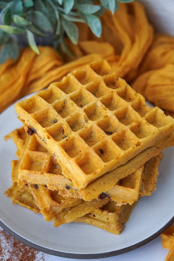 Pumpkin Sourdough Discard Waffles