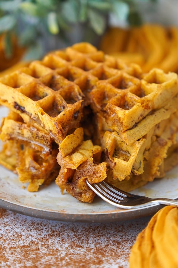 Sourdough Discard Waffles with Pumpkin