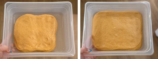before and after the first rise pumpkin cinnies