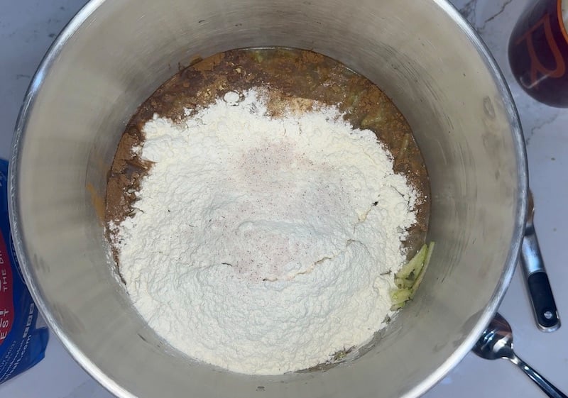 mixing apple crisp dough 1