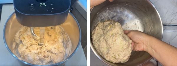 mixing apple crisp dough