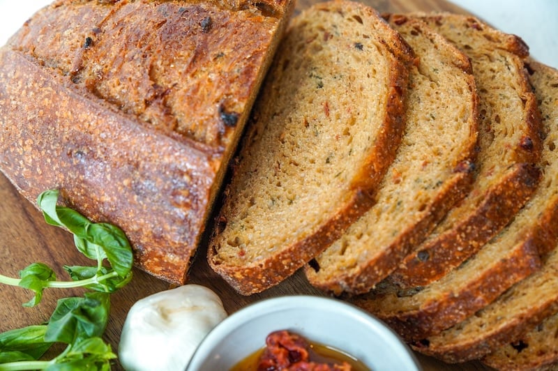 Simple Tomato Basil Sourdough Loaf
