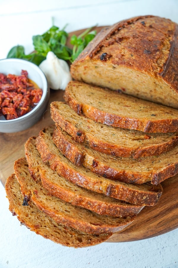 Sourdough Loaf with Tomato and Basil