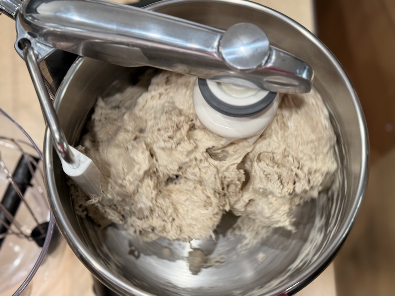 ankarsrum mixing the dough