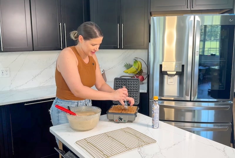 rest waffles on cooling rack