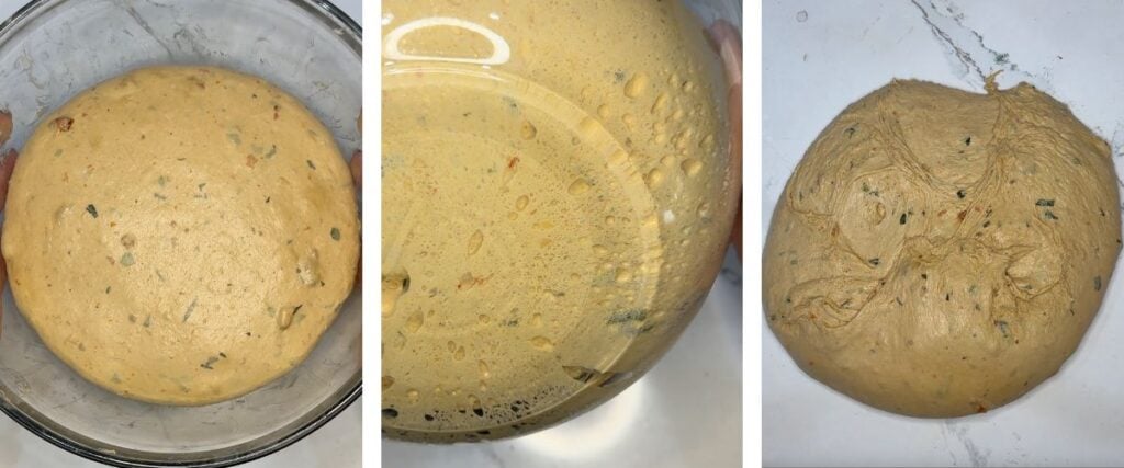 bulk fermentation tomato basil bread