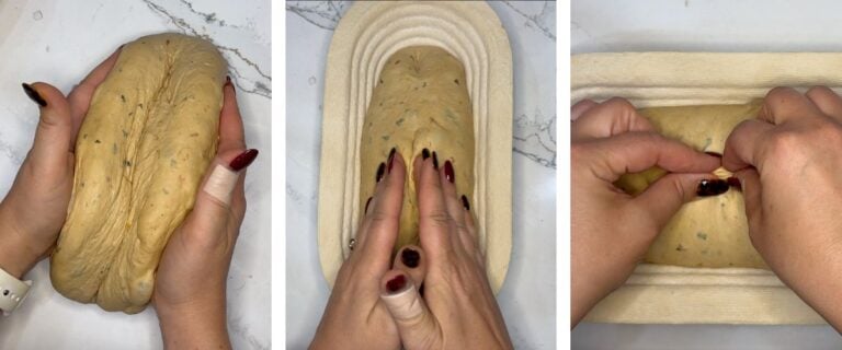 final shaping tomato basil bread