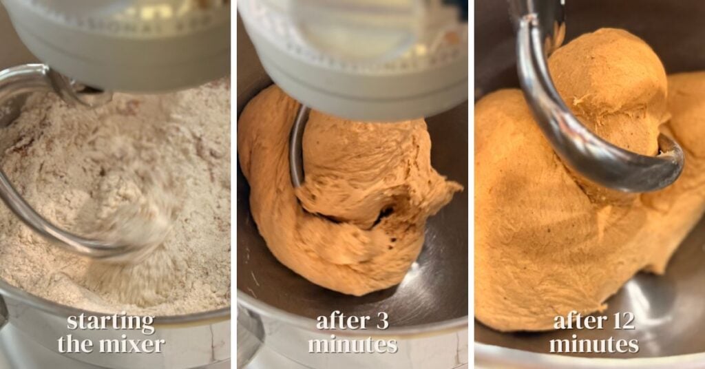 stand mixer dough texture pumpkin cinnies