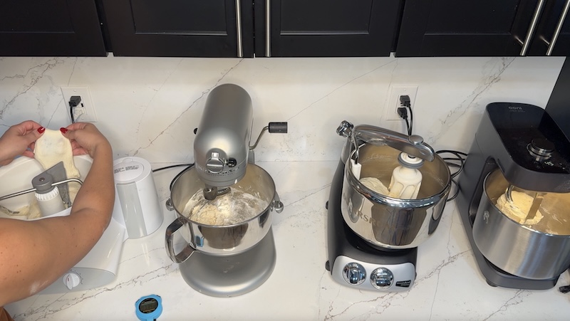 testing windowpanes on all four stand mixers