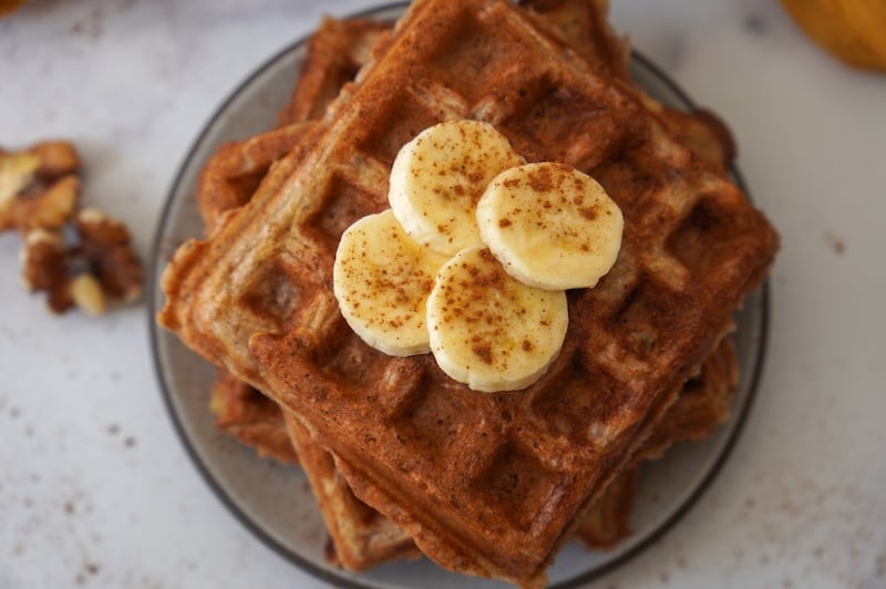 the best banana nut sourdough discard waffle recipe