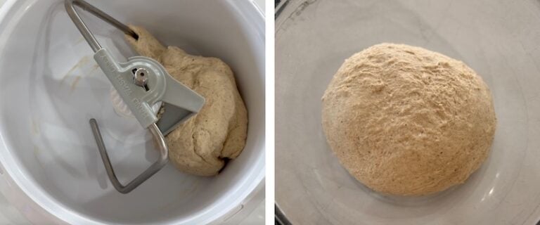 mixing choc chip dough