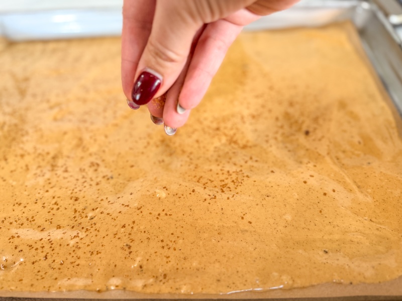 sprinkling turbinado sugar on top