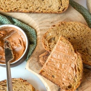 artisan loaf setup of gingerbread sourdough