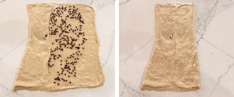 first fold choc chip dough