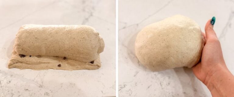 rolling choc chip dough and done