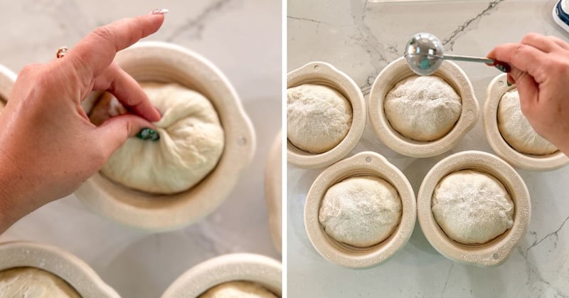 stitch and dust with rice flour