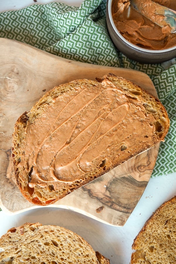 whipped honey butter spread on sourdough gingerbread