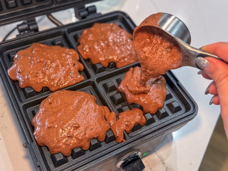 Chocolate Sourdough Discard Waffles 11