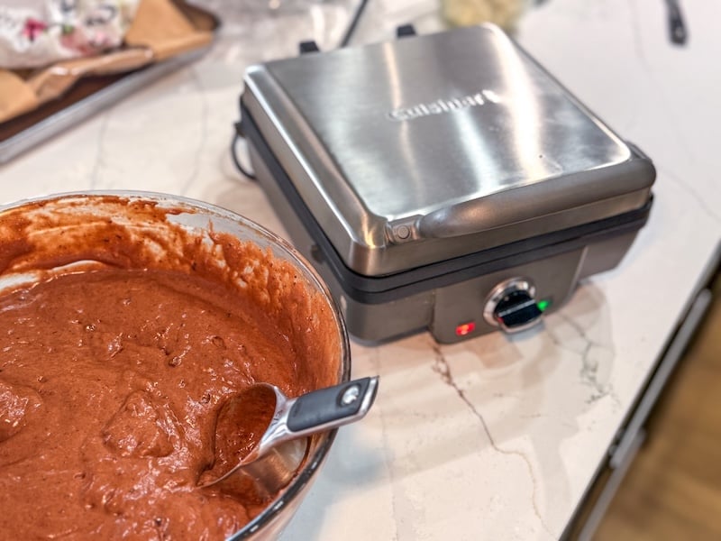 chocolate sourdough discard waffles 2