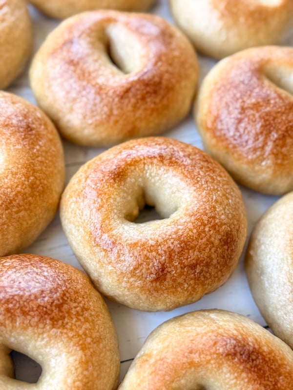 baked sourdough bagels