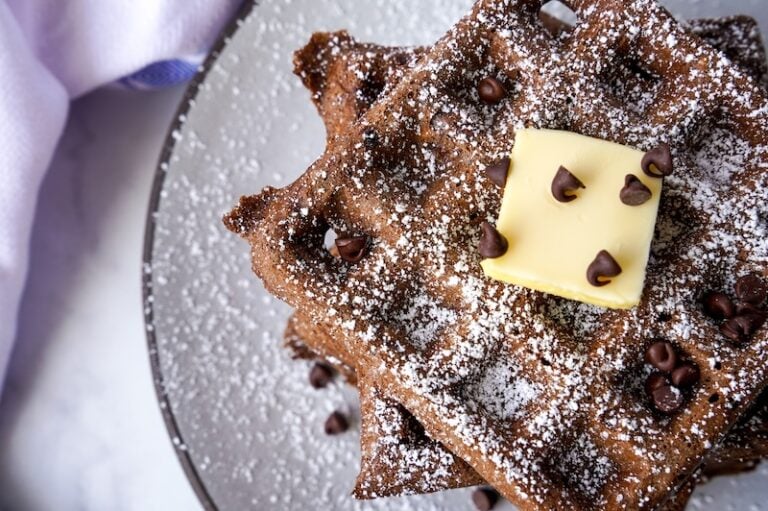 Double Chocolate Sourdough Discard Waffles (Fast & Easy)