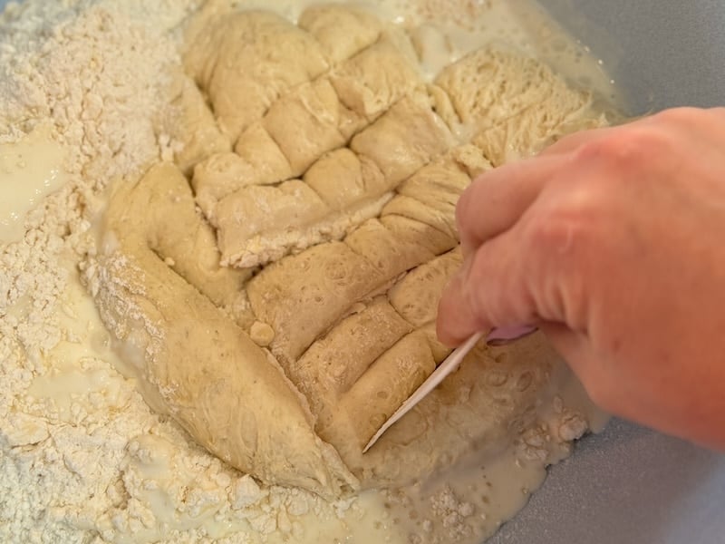 chopping up preferment