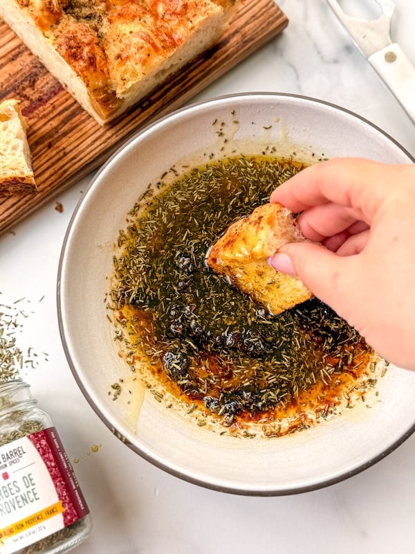 bowl of Dipping Oil with Italian Seasoning