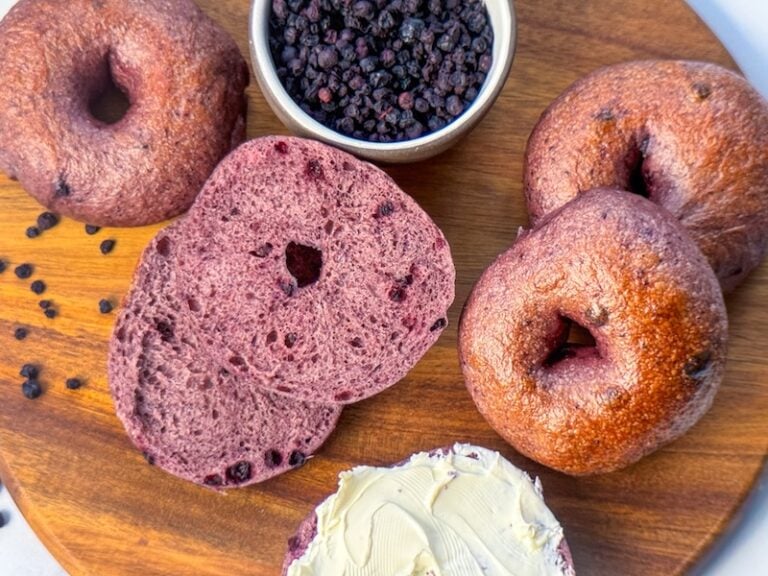 yummy wild blueberry sourdough bagels