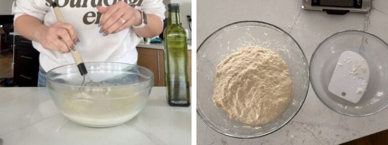 mixing focaccia dough