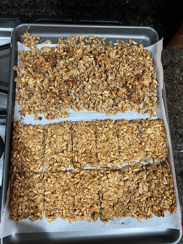 granola baked into bars