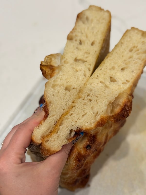 recipe test 4 same day focaccia result showing soft interior