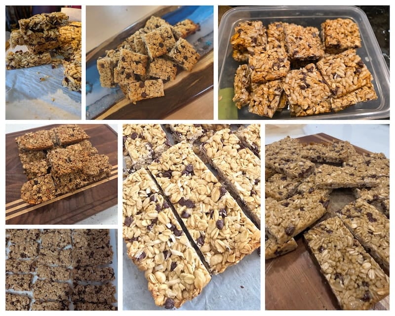 a fourth collage of recipe tester granola bar pictures