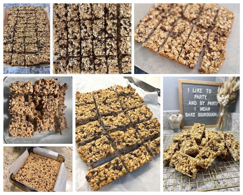a third collage of recipe testers granola bars